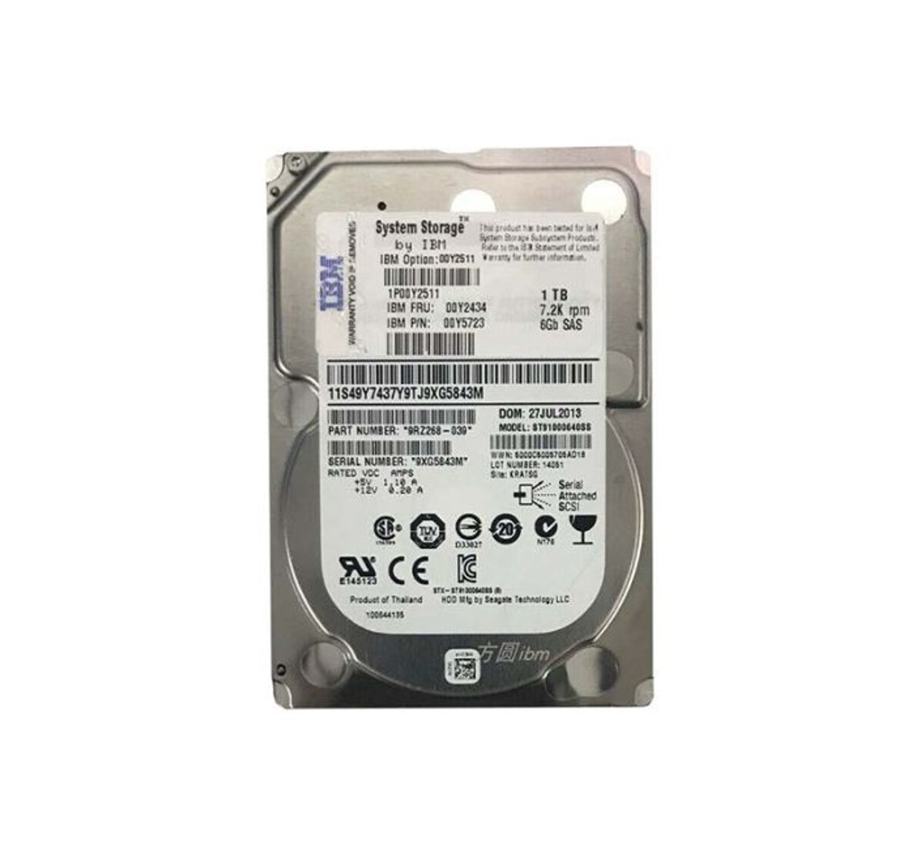 0HPGGV |  DELL | 6TB 7200RPM SAS 12GB/S 4KN 3.5-INCH HARD DRIVE
