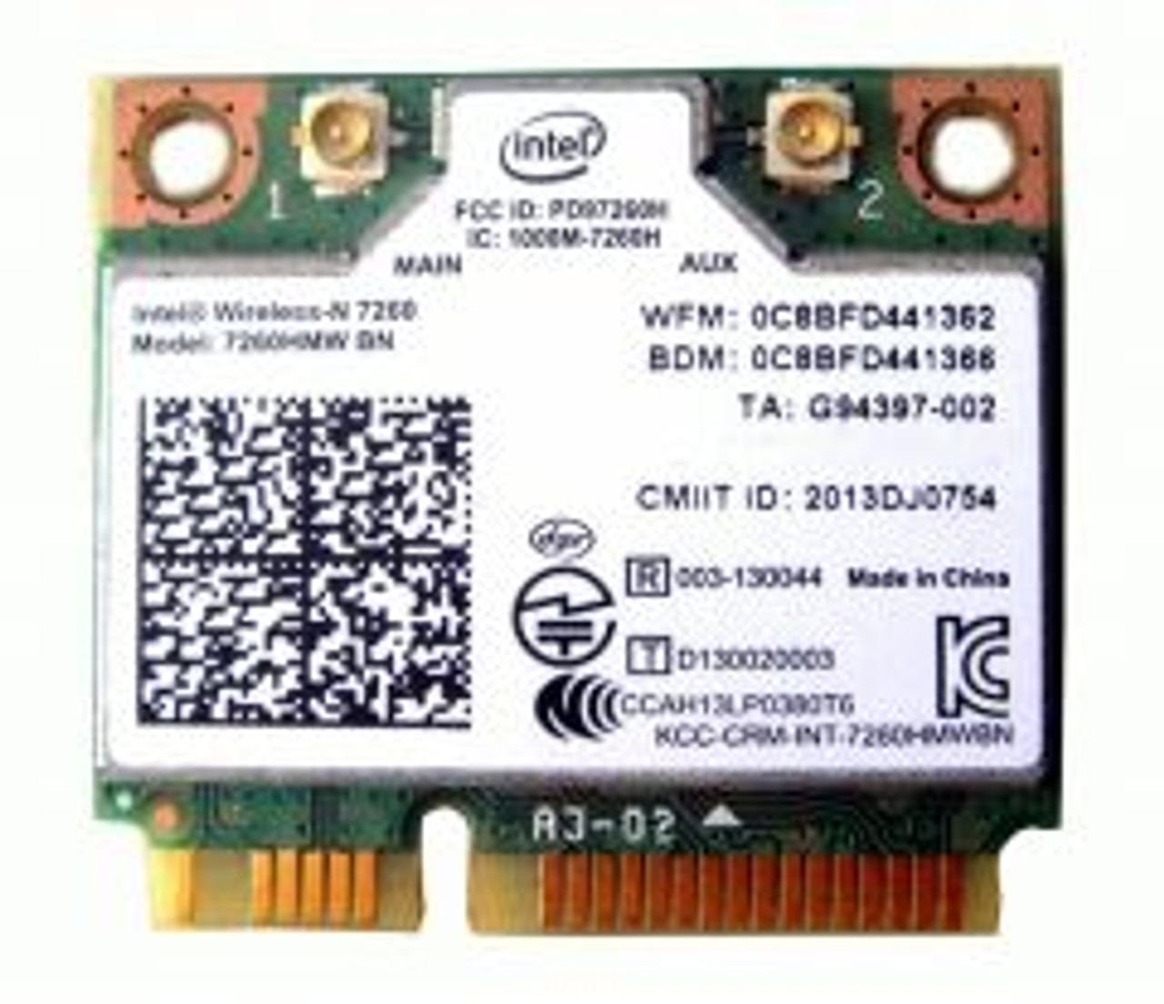 7260HMWBN | INTEL | Wireless-N 7260 Pci Express Half Mini Network Adapter