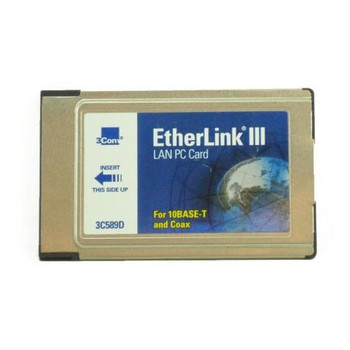 3C589D | 3COM | Etherlink Iii Single-Port Rj-45 10Mbps 10Base-T Pc Card Network Adapter