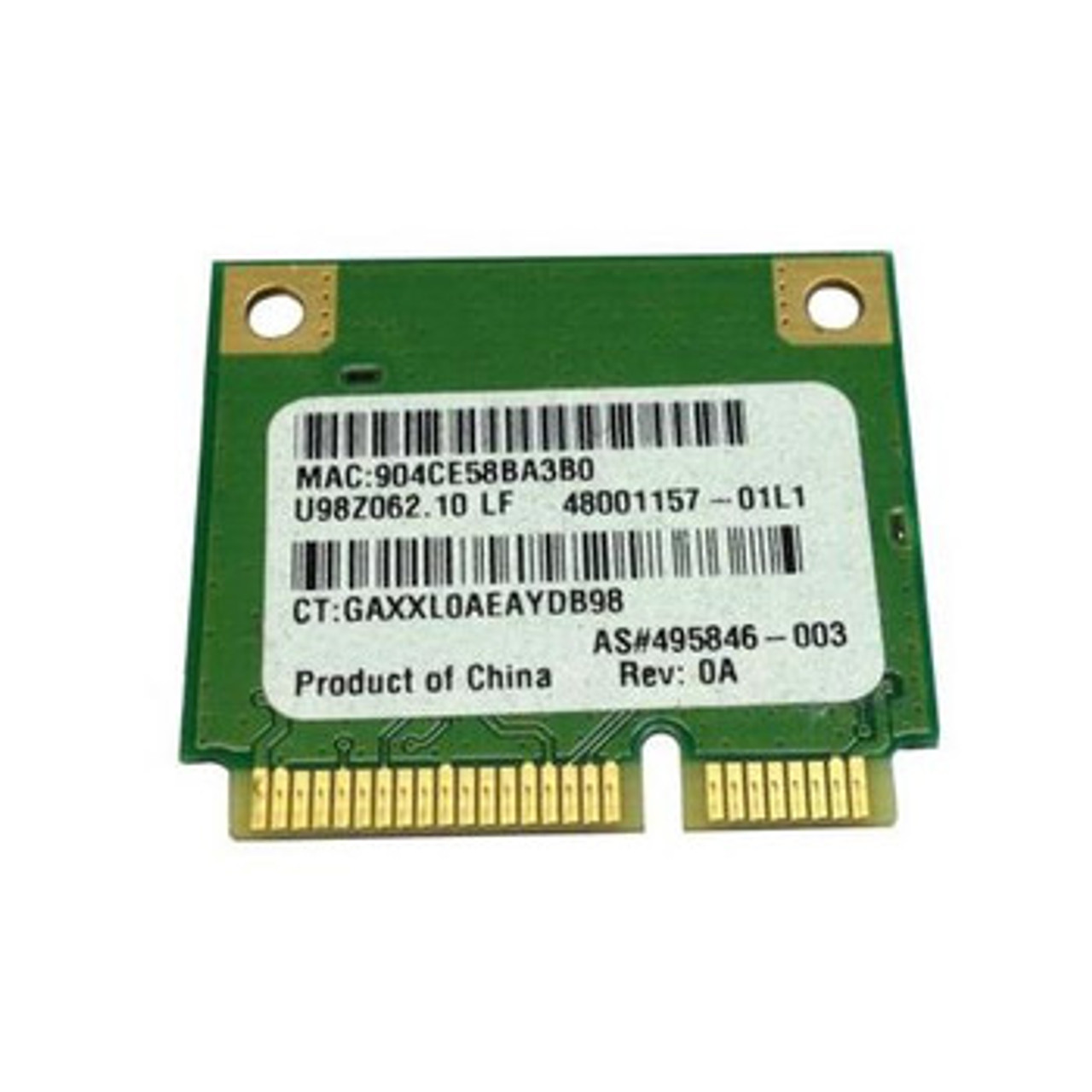 495846-003 | Hp | Atheros Ar9285 802.11 A/B/G/N (1X1) Wifi Network Adapter (Most Of World)