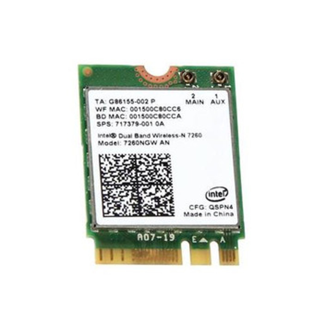 717379-001 | Hp | Dual Band 300Mbps 2.4Ghz / 5Ghz Ieee 802.11A/B/G/N Bluetooth 4.0 Mini Pci Express Wireless Network Card