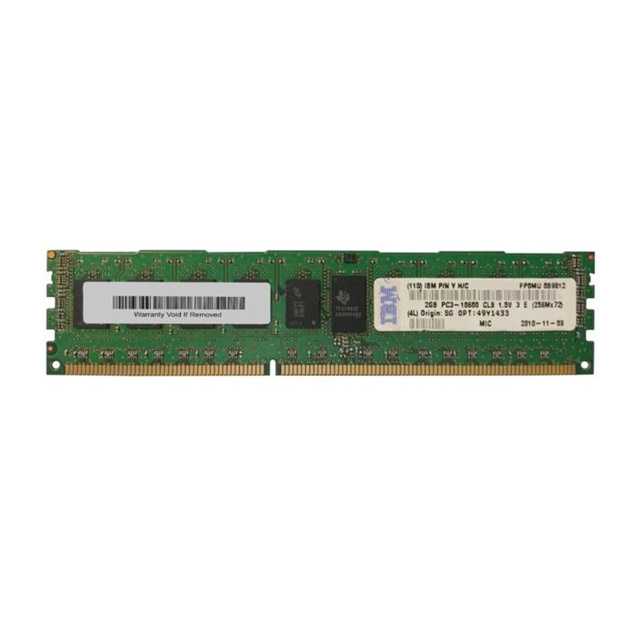 49Y1433 | Ibm | 2Gb 1333Mhz Ddr3 Pc3-10600 Registered Ecc Cl9 240-Pin Dimm Dual Rank Memory 49Y1433 | Ibm | 2Gb 1333Mhz Ddr3 Pc3-10600 Registered Ecc Cl9 240-Pin Dimm Dual Rank Memory