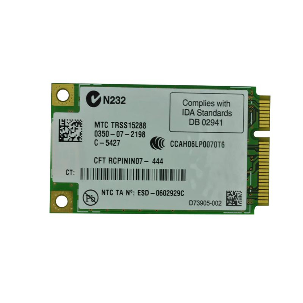 D73905-002 | Intel | Wireless Wifi Link 4965Agn Dual Band 2.4Ghz / 5Ghz 300Mbps Ieee 802.11A/B/G/Draft-N Mini Pci Express Wireless Network Adapter