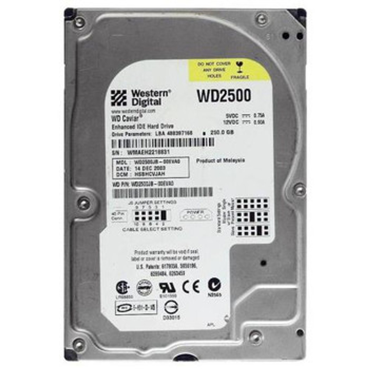 WD2500JB | Western Digital | Caviar Blue 250Gb 7200Rpm Ata-100 8Mb Cache 3.5-Inch Internal Hard Drive