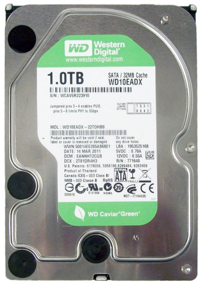 WD10EADX | Western Digital | Caviar Green 1Tb 5400Rpm Sata 6Gbps 64Mb Cache 3.5-Inch Internal Hard Drive