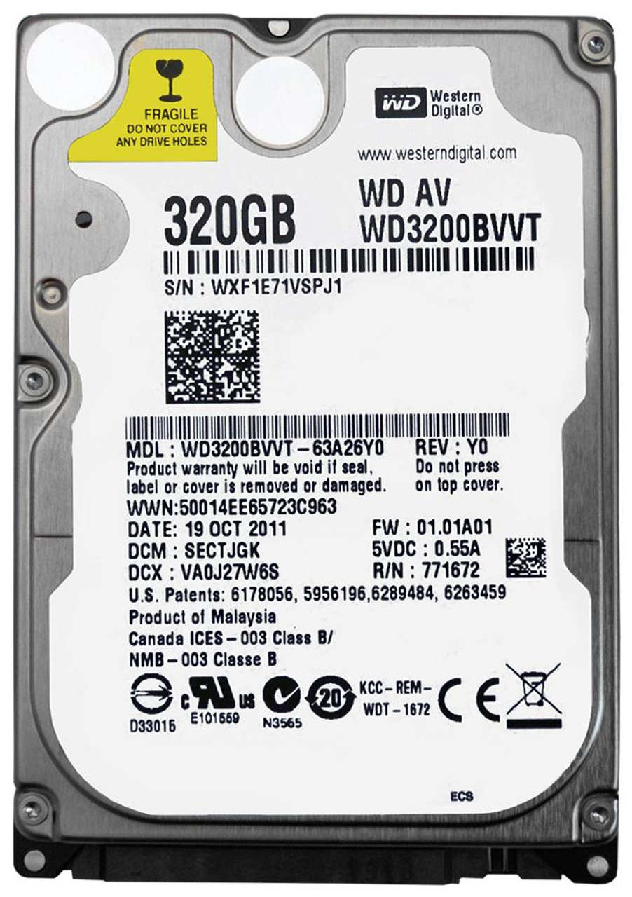 WD3200BVVT | Western Digital | Av 320Gb 5400Rpm Sata 3Gbps 8Mb Cache 2.5-Inch Internal Hard Drive