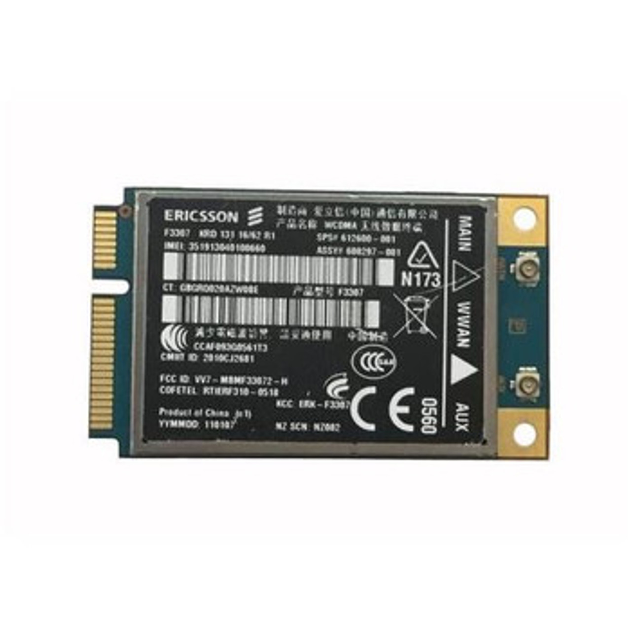 612599-001 | Hp | Sps-Wwan Hspa F3307 Pris 85 Mini Card