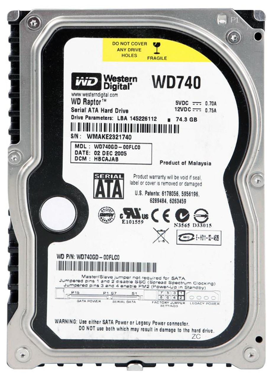 WD740GD | Western Digital | Raptor 74Gb 10000Rpm Sata 1.5Gbps 8Mb Cache 3.5-Inch Internal Hard Drive