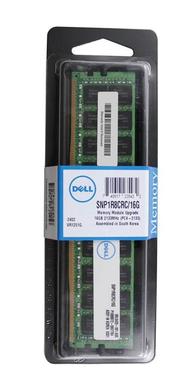SNP1R8CRC | Dell | 16Gb Pc4-17000 Ddr4-2133Mhz Registered Ecc Cl15 288-Pin Dimm 1.2V Dual Rank Memory Modulemfr P/N