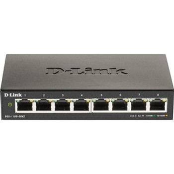 DGS-1100-08V2 | D LINK |D-LINK Ethernet Switch 8 Ports Manageable 2 Layer Supported 4.94 W Power Consumption Twisted Pair Desktop Lifetime Limited