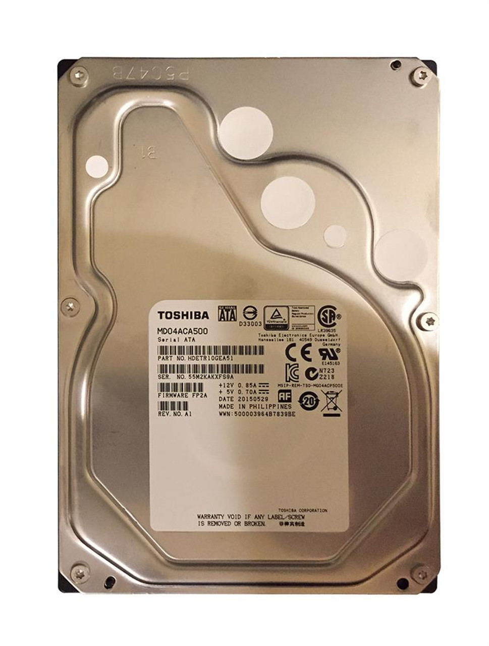 MD04ACA500 | Toshiba | Desktop 5Tb 7200Rpm Sata 6Gbps 128Mb Cache (512E) 3.5-Inch Internal Hard Drive