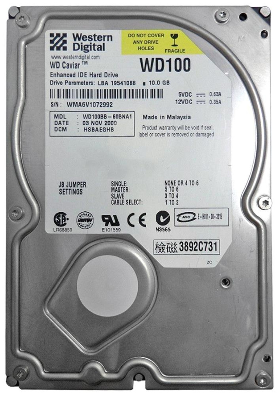 WD100BB | Western Digital | Caviar 10Gb 7200Rpm Ata-100 2Mb Cache 3.5-Inch Internal Hard Drive