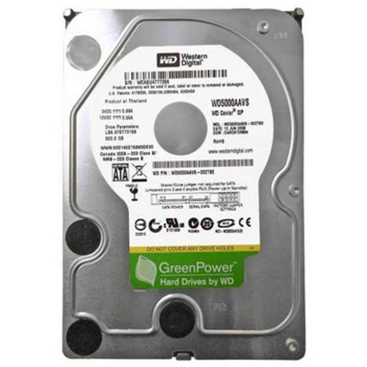 WD5000AAVS | Wd |Western Digital 500Gb 7200Rpm Sata 3.0 Gbps 3.5 8Mb Cache Caviar Hard Drive"