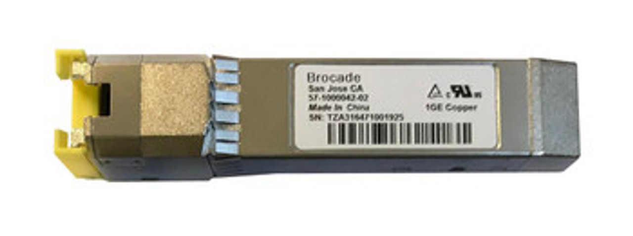 57-1000042-02 | Brocade | 1Gbps 1000Base-T Copper 100M Rj-45 Connector Sfp Transceiver Module