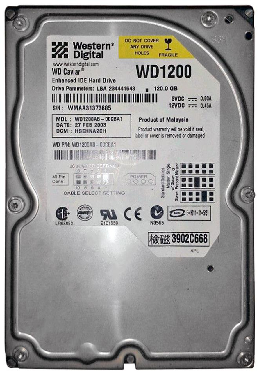 WD1200AB | Western Digital | Caviar 120Gb 5400Rpm Ata-100 2Mb Cache 3.5-Inch Internal Hard Drive
