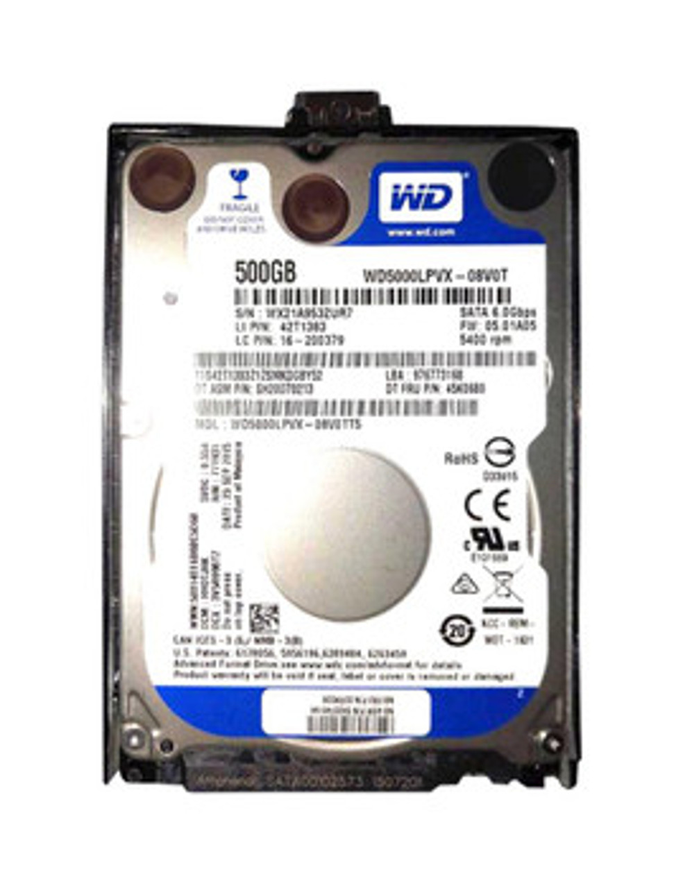 00HM226 | LENOVO | 500Gb 5400Rpm Sata 6.0 Gbps 2.5 8Mb Cache Hard Drive"