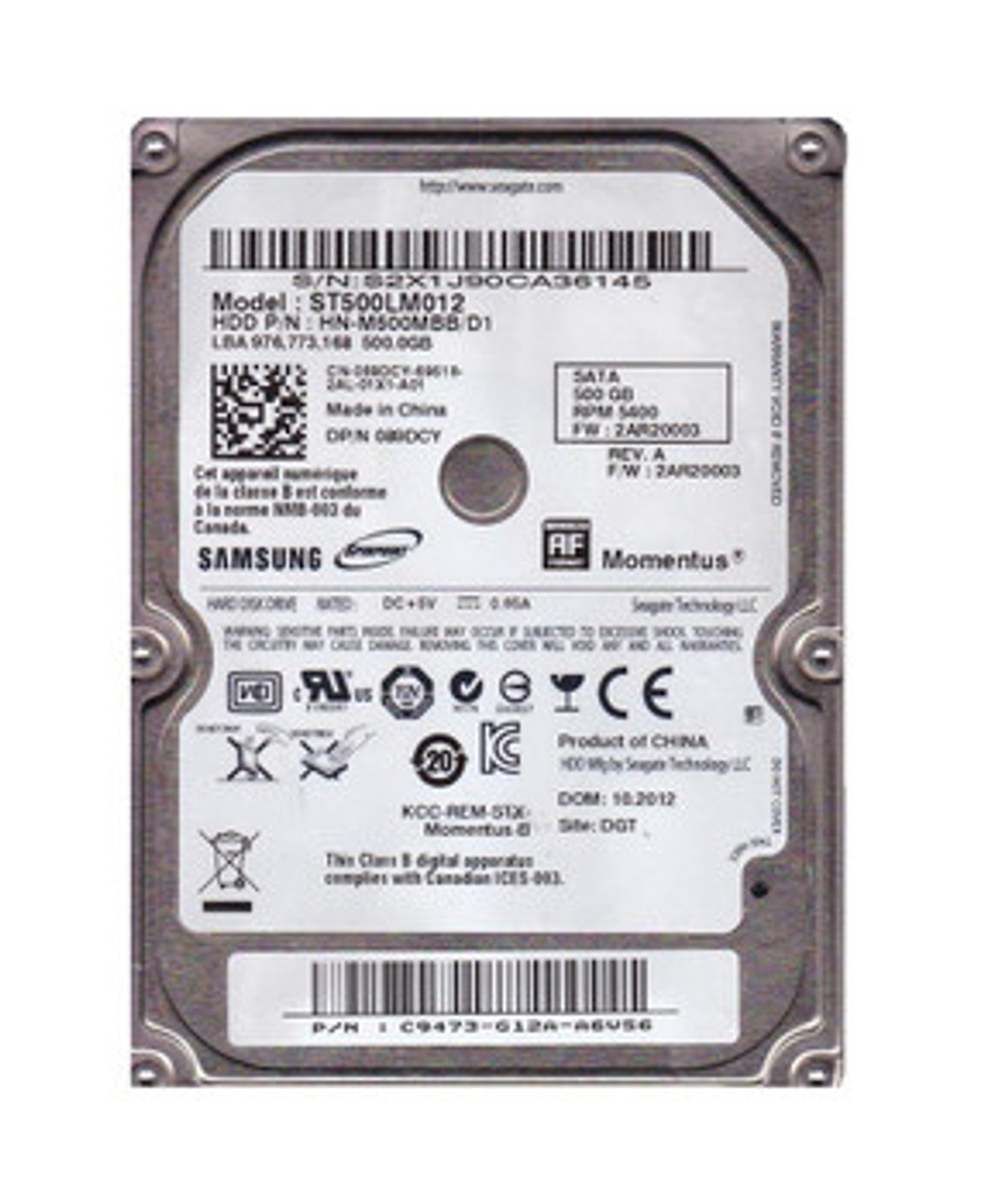 089DCY | DELL | 500Gb 5400Rpm Sata 3.0 Gbps 2.5 8Mb Cache Hard Drive" 089DCY | DELL | 500Gb 5400Rpm Sata 3.0 Gbps 2.5 8Mb Cache Hard Drive"