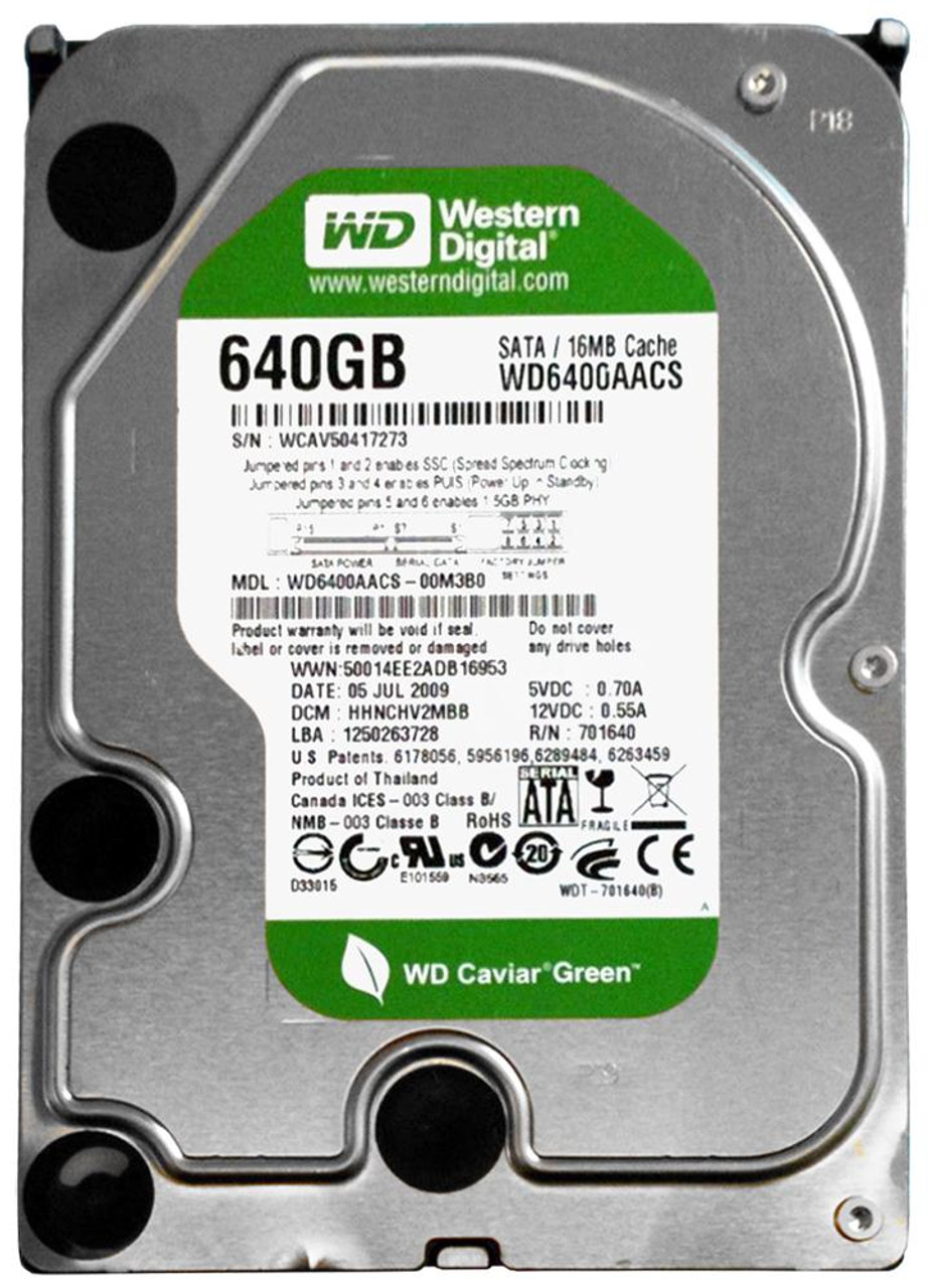 WD6400AACS | Western Digital | Caviar Green 640Gb 5400Rpm Sata 3Gbps 16Mb Cache 3.5-Inch Internal Hard Drive