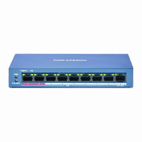 DS-3E0109P-E | HIKVISION | Unmanaged L2 Poe Fast Ethernet Switch 8 Network 1 Uplink Twisted Pair Rj-45 2 Layer Supported