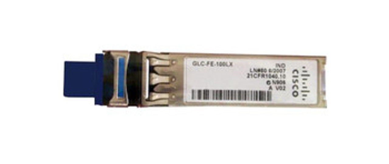 GLC-GE-100LX | CISCO | 100Mbps 100Base-Lx Single-Mode Fiber 10Km 1310Nm Lc ConNECtor Sfp Transceiver Module
