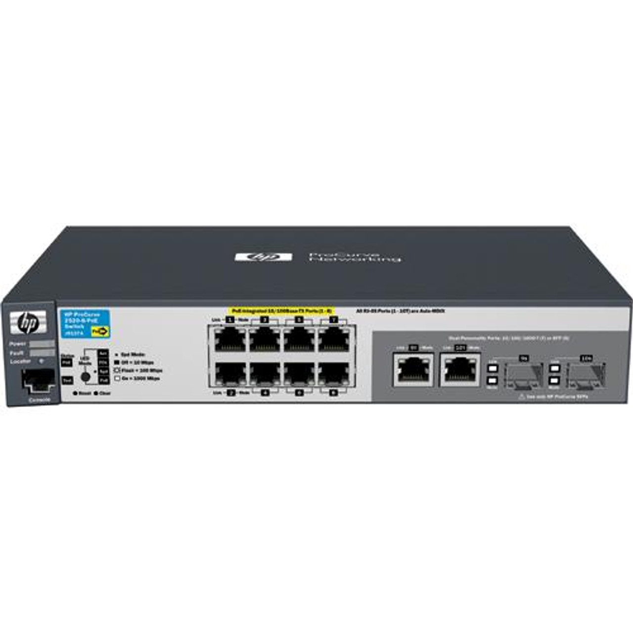 J9137A#ABA | Hp | Procurve 2520-8-Poe Ethernet Switch 2 X Sfp (Mini-Gbic) Shared 8 X 10/100Base-Tx Lan 2 X 10/100/1000Base-T
