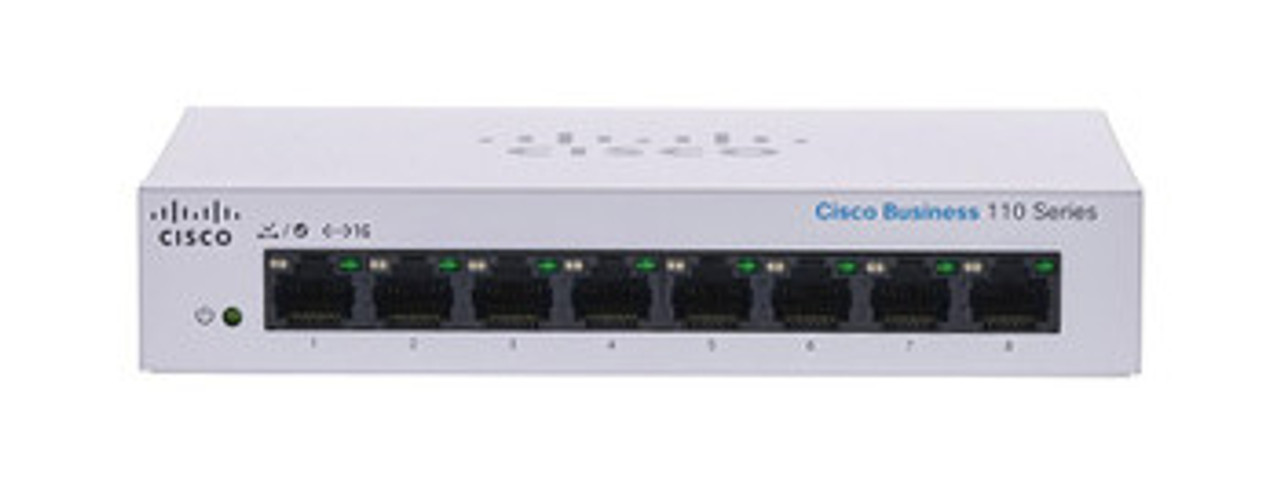 CBS110-8T-D-EU | CISCO | 110 Cbs110-8T-D Ethernet Switch 8 Ports 2 Layer Supported 4.13 W Power Consumption Twisted Pair Desktop Wall Mountable