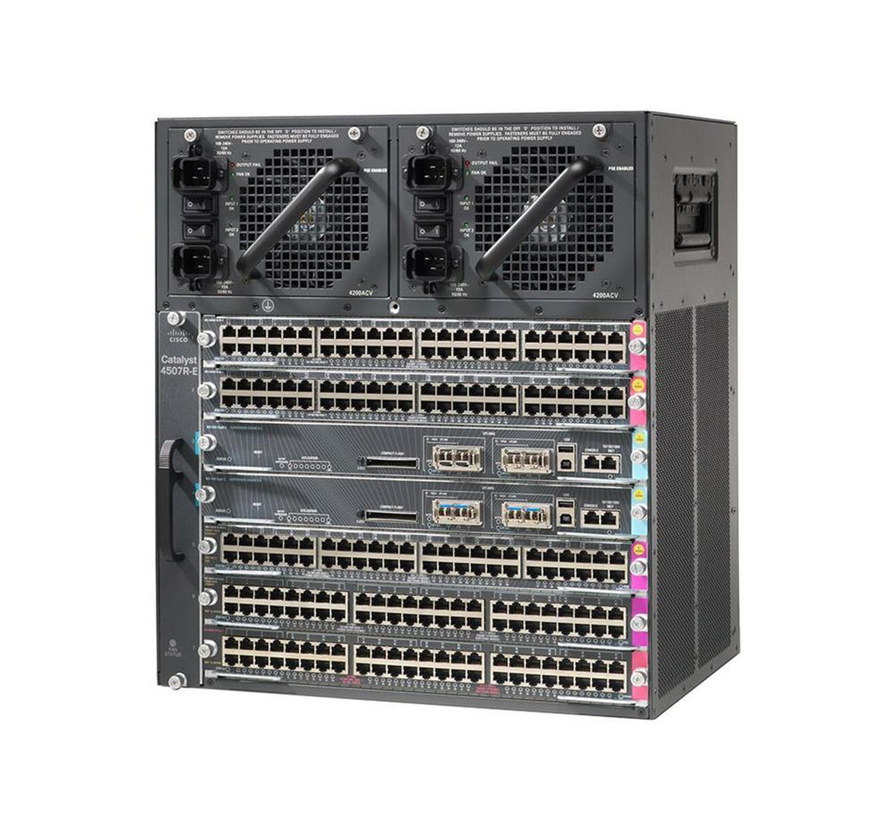 WS-C4507R | CISCO | Catalyst 4500 Chassis 7 Slot Fan No Power Supply Red Sup Capable (Refurbished)