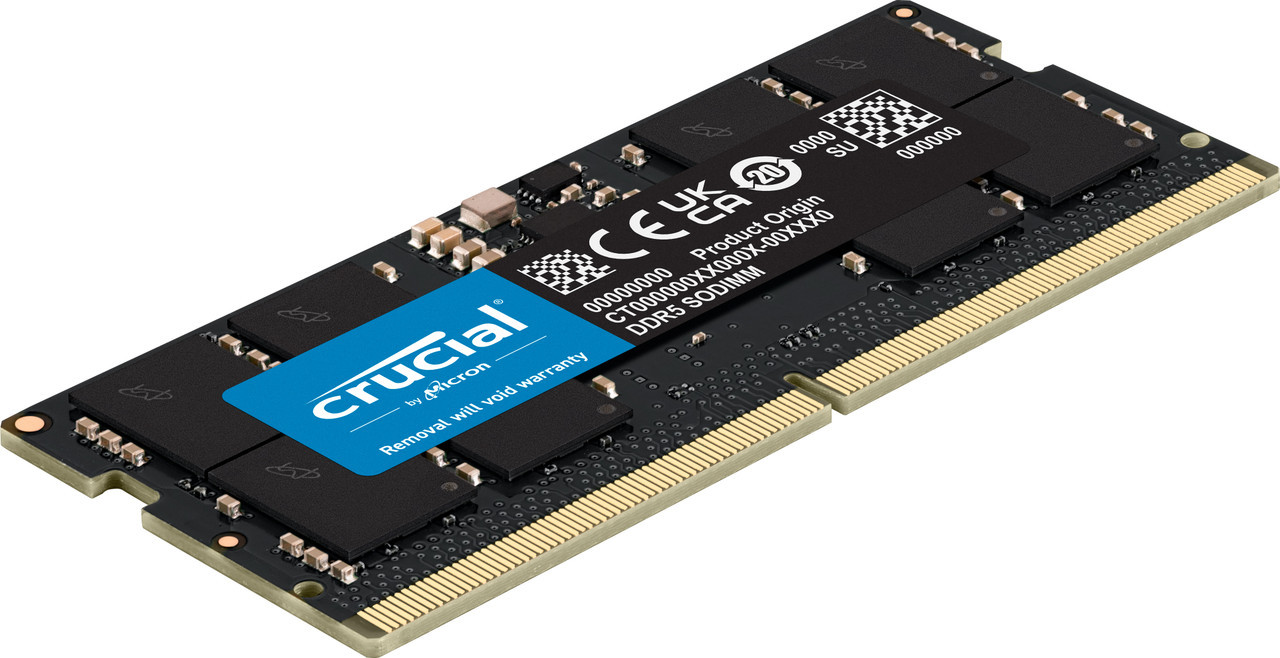 CT16G48C40S5 | CRUCIAL TECHNOLOGY | 16Gb Ddr5-4800 Mhz Pc5-38400 Non-Ecc Unbuffered Cl40 260-Pin Sodimm 1.1V Memory Module