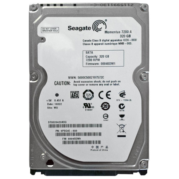 ST9320423ASG | Seagate | 320Gb 7200Rpm Sata 3Gb/S 2.5-Inch Hard Drive