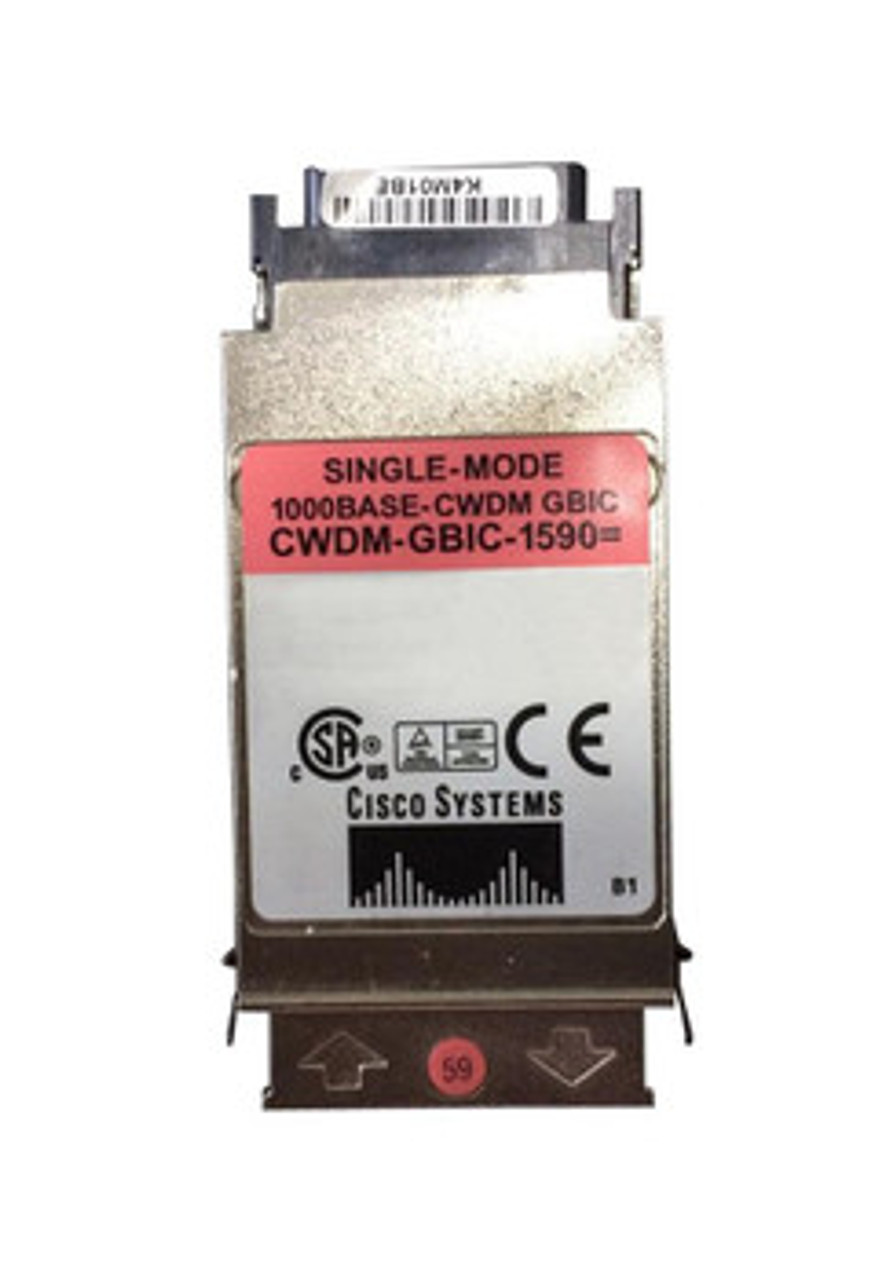 CWDM-GBIC-1590= | CISCO | 1Gbps 1000Base-Zx Cwdm Single-Mode Fiber 80Km 1590Nm Duplex Sc ConNECtor Gbic Transceiver Module