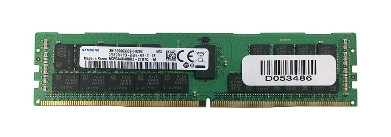 M393A4K40BB2-CTD | Samsung | 32Gb Pc4-21300 Ddr4-2666Mhz Registered Ecc Cl19 288-Pin Dimm 1.2V Dual Rank Memory Module