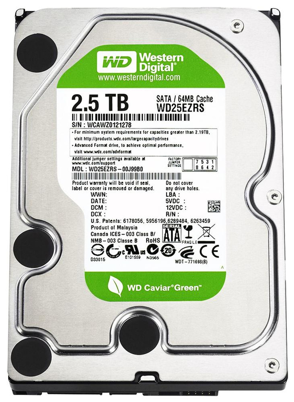 WD25EZRS | Western Digital | Caviar Green 2.5Tb 5400Rpm Sata 3Gbps 64Mb Cache 3.5-Inch Internal Hard Drive