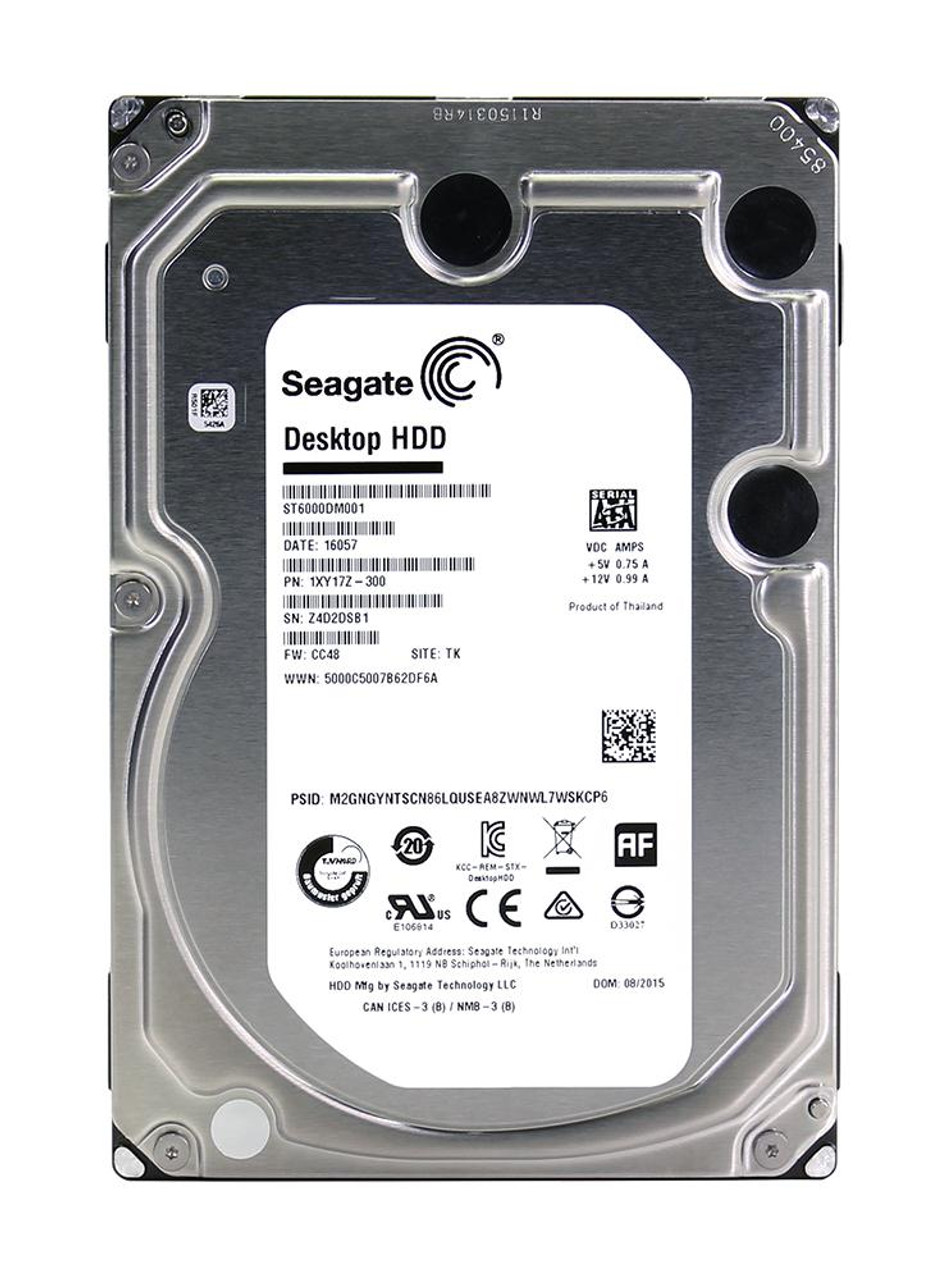 ST6000DM001 | Seagate | Desktop Hdd 6Tb 7200Rpm Sata 6Gbps 128Mb Cache 3.5-Inch Internal Hard Drive