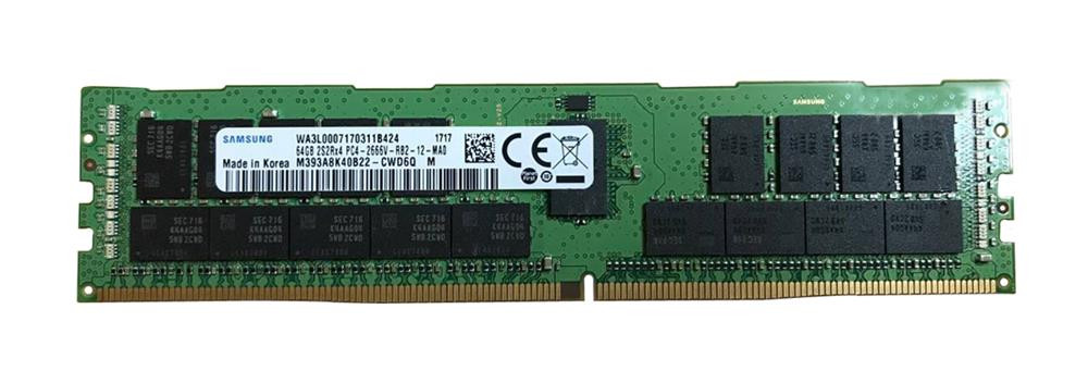 M393A8K40B22-CWD | Samsung | 64Gb Pc4-21300 Ddr4-2666Mhz Registered Ecc Cl19 288-Pin Dimm 1.2V Quad Rank Memory Module