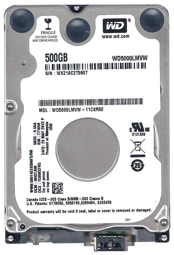 WD5000LMVW | Western Digital | 500Gb 5400Rpm Usb 3.0 2.5-Inch Internal Hard Drive