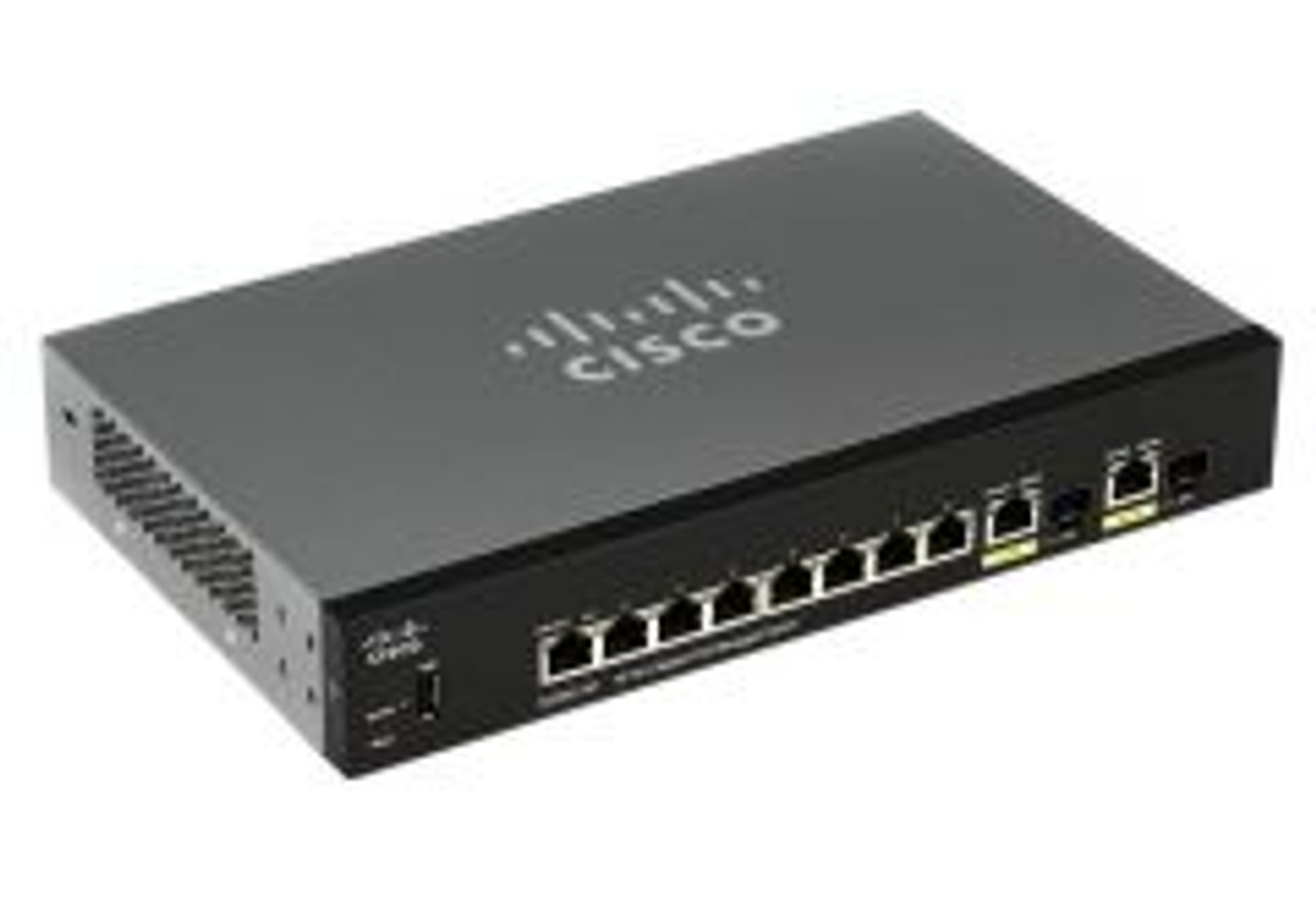 SG350-10P-K9 | Cisco | 8-Port x 10/100/1000Base-T PoE+ Manageable Layer 3 Rack-Mountable Gigabit Ethernet Switch