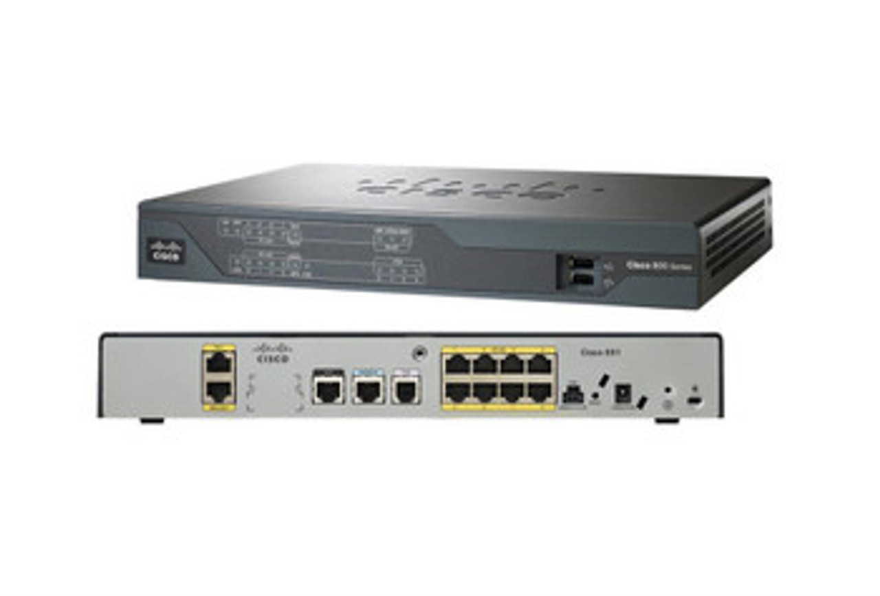 CISCO891-K9-B2 | CISCO | 891 Integrated Services Router 8 X 10/100Base-Tx Lan 1 X 10/100/1000Base-T Wan