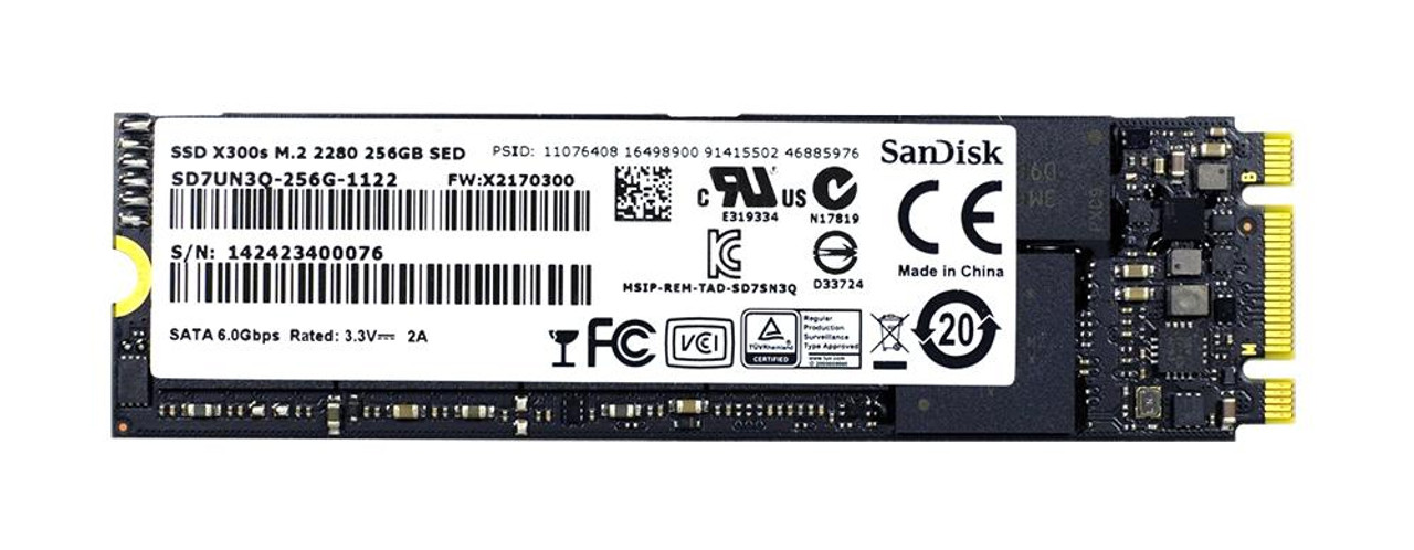 SD7UN3Q-256G-1122 | Sandisk | X300S 256Gb Mlc Sata 6Gbps (Aes-256 / Se Tcg Opal 2.0) M.2 2280 Internal Solid State Drive (Ssd) (10-Pack)
