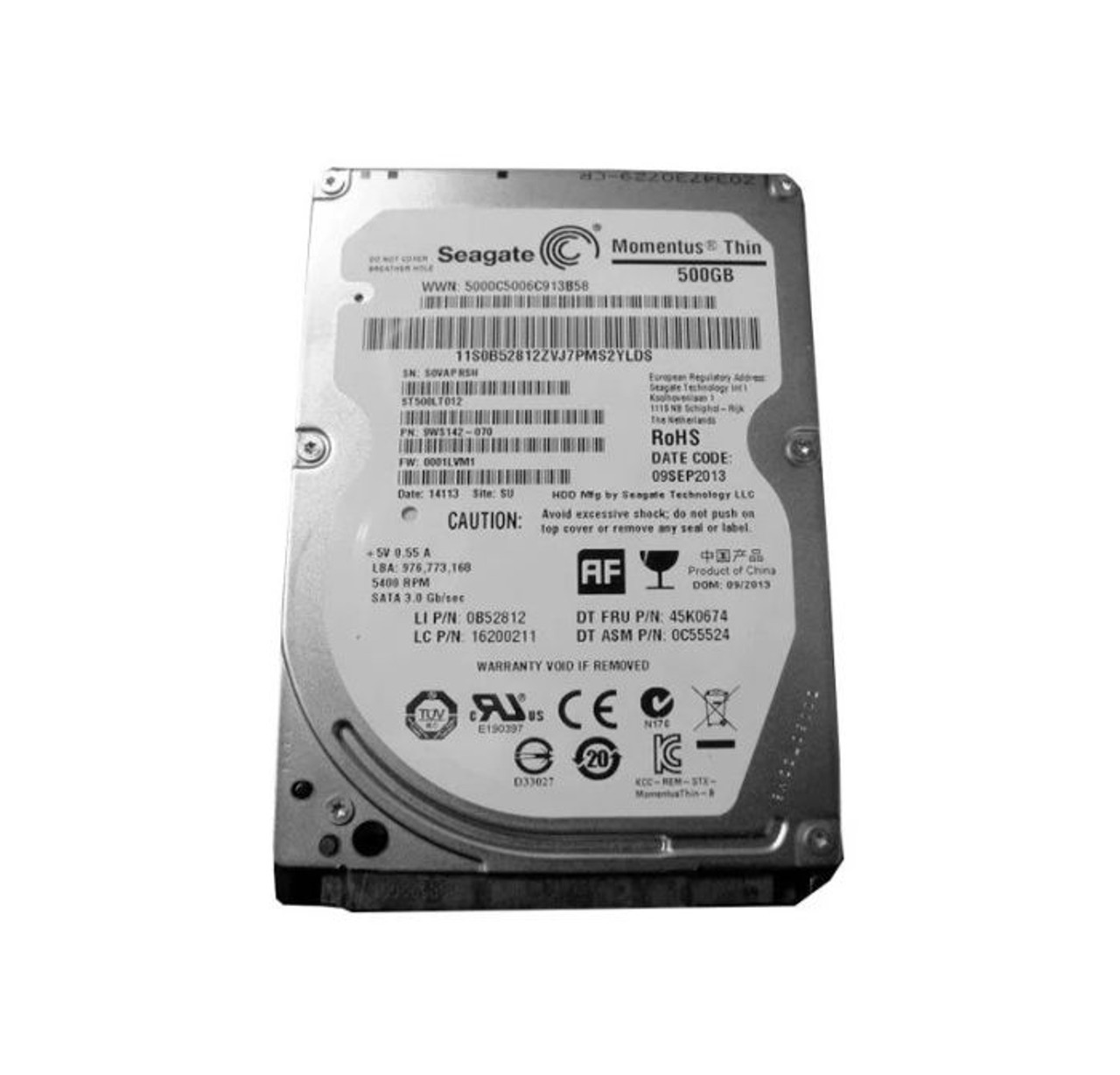 0C55524 | LENOVO | 500Gb 5400Rpm Sata 3Gb/S 2.5-Inch Hard Drive