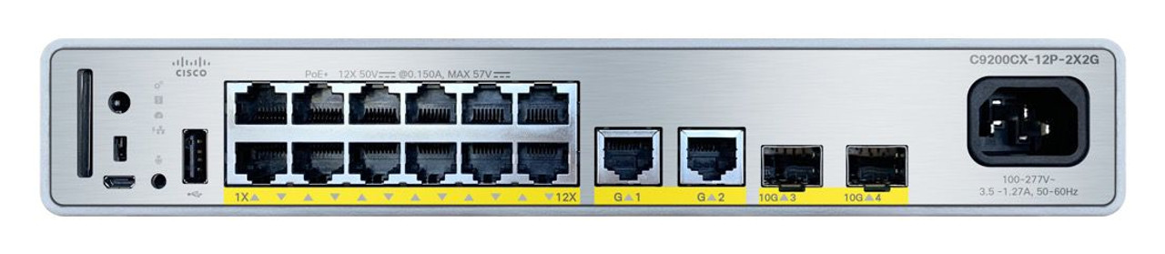 C9200CX-12P-2X2G-E - Cisco CATALYST 9000 COMPACT SWITCH 12-PORT POE+, 240W, ESSENTIALS