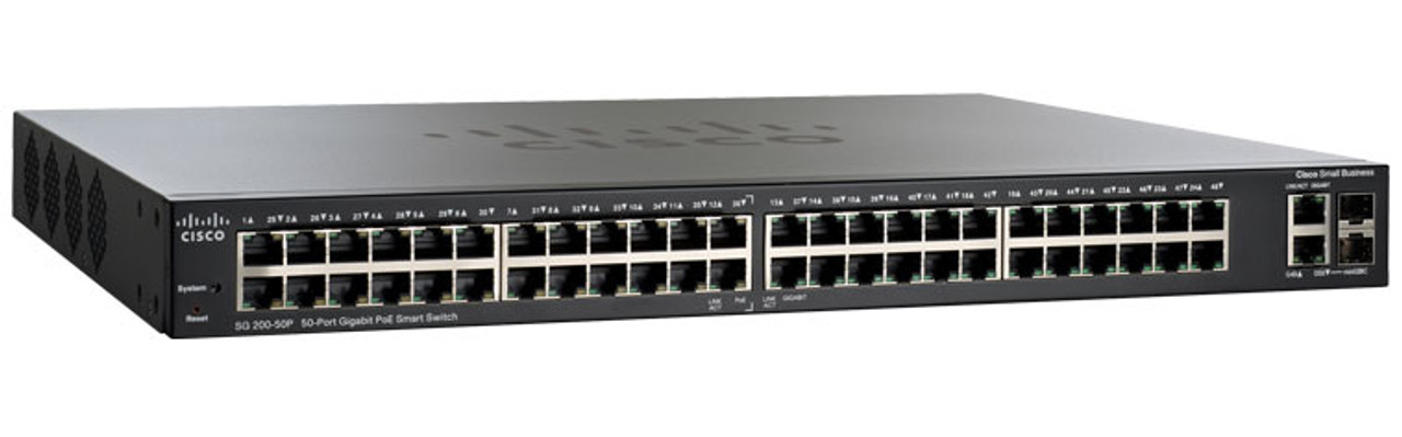 Sg200-50Fp-Na | Cisco | 50-Port Gigabit Smart Switch, Poe, 370W
