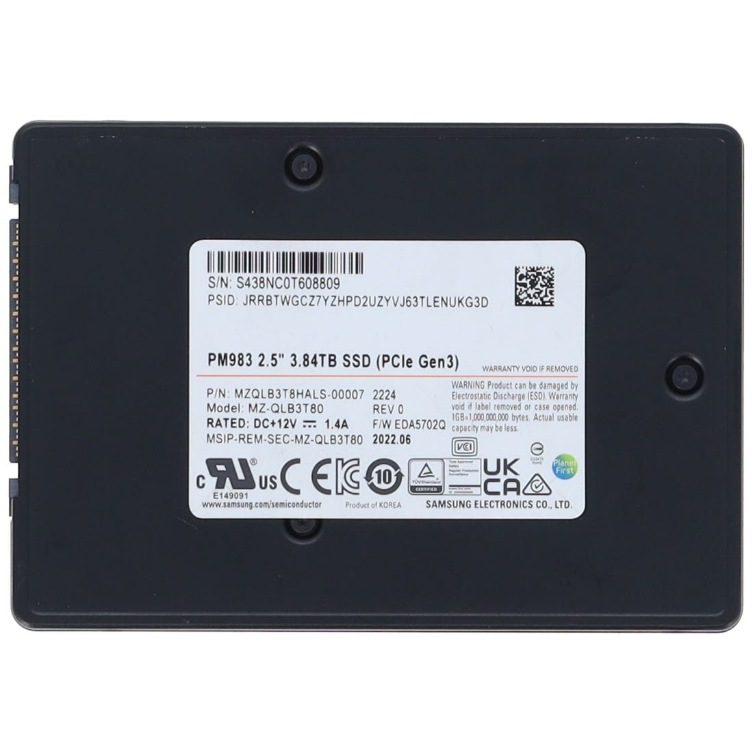 MZQLB3T8HALS-00007 Samsung PM983 Series 3.84TB 2.5 inch PCI-Express 3.0 x4 Solid State Drive