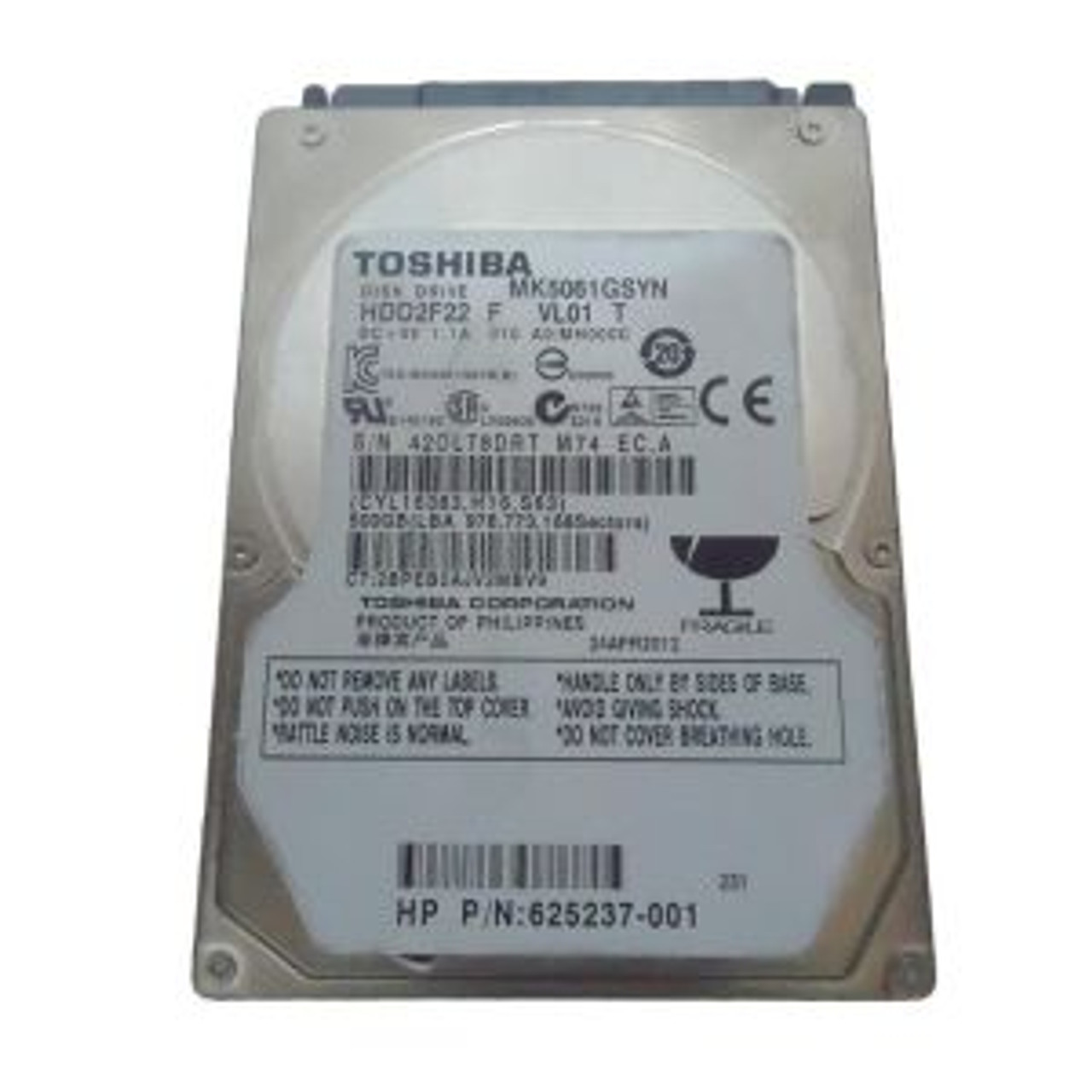625237-001 | HP | 500GB 7200RPM SATA 3Gb/s 2.5-inch Hard Disk Drive