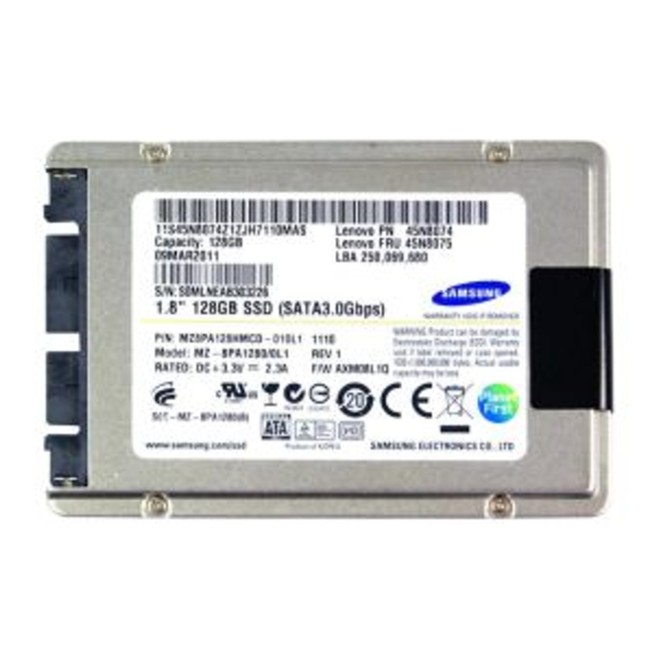 MZ8PA128HMCD | Samsung | 128GB MLC SATA 3Gb/s 1.8-inch Solid State Drive (SSD)
