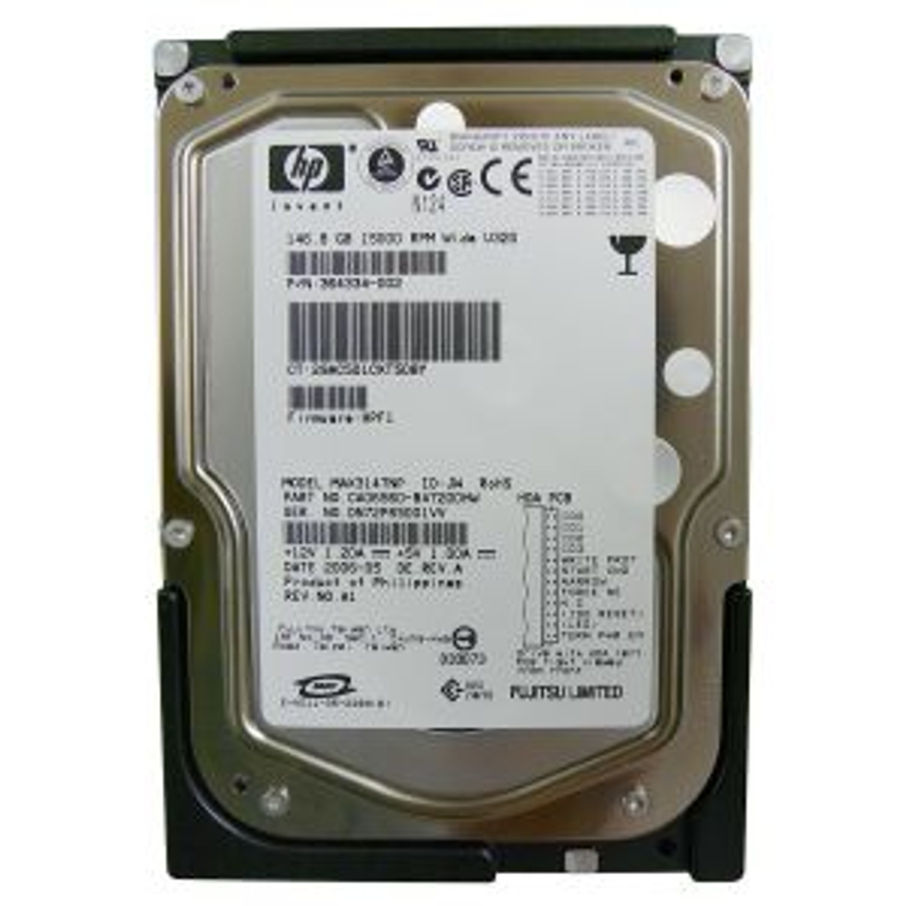364334-002 | HP | 146GB 15000RPM Ultra-320 SCSI 68-Pin LVD 3.5-inch Hard Disk Drive
