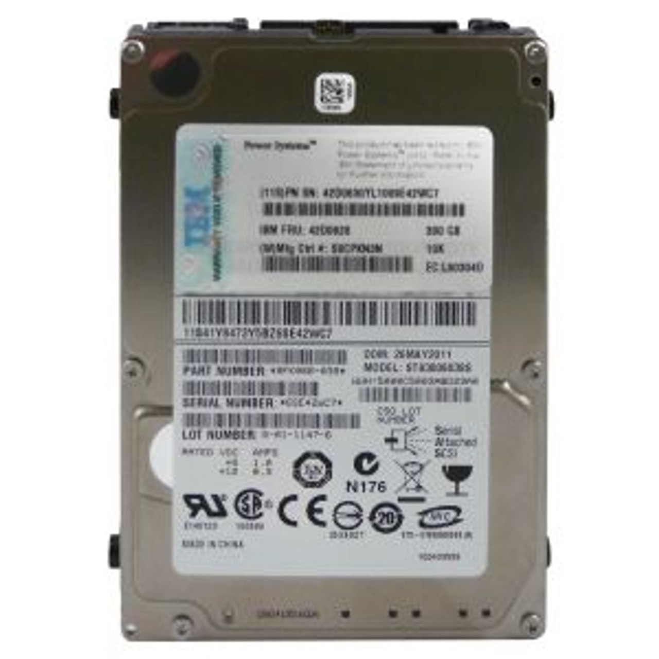 42D0630 | IBM | 300GB 10000RPM SAS 6GB/s SFF 16MB Cache 2.5-inch Internal Hard Disk Drive