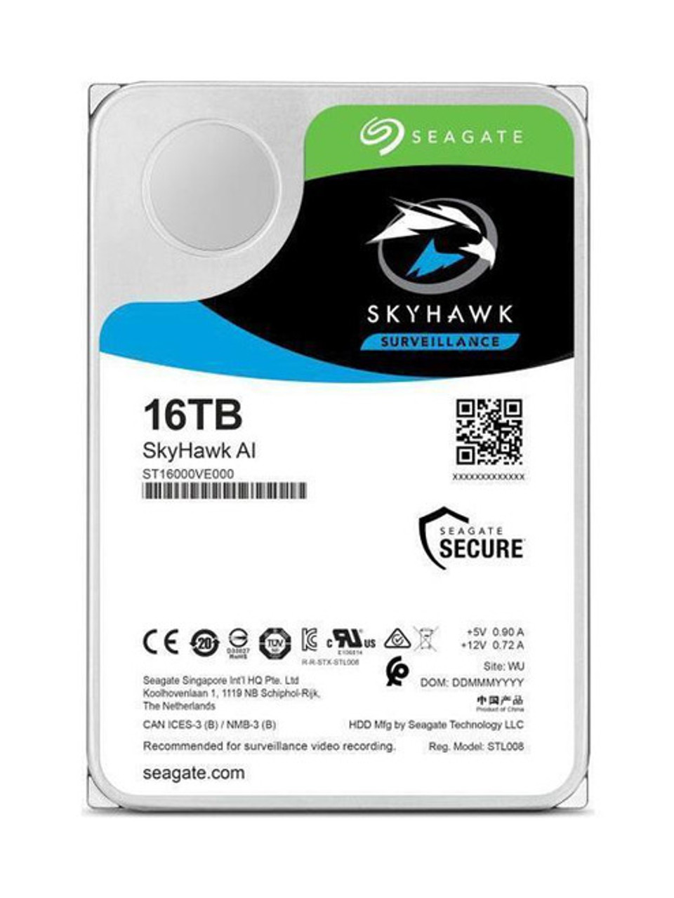 ST16000VE00 | Seagate | Skyhawk Ai 16Tb 7200Rpm Sata 6Gbps 256Mb (512E) 3.5-Inch Internal Hard Drive