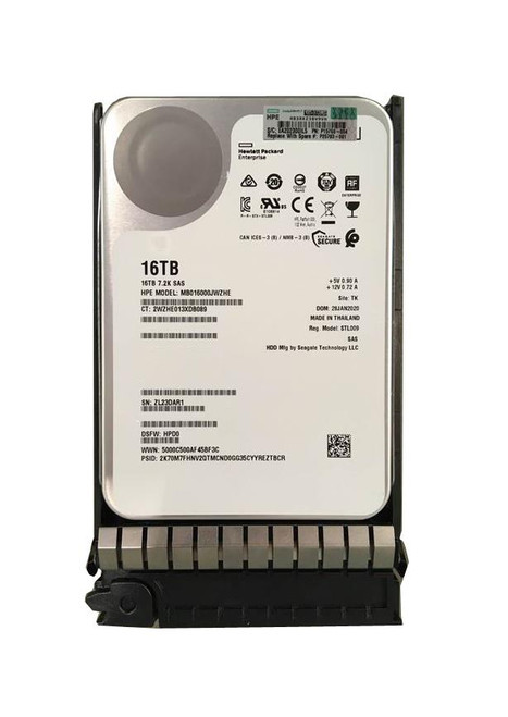 P25783-001 | HPE | 16Tb 7200Rpm Sas 12Gbps (512E / Ise) 3.5-Inch Internal Hard Drive