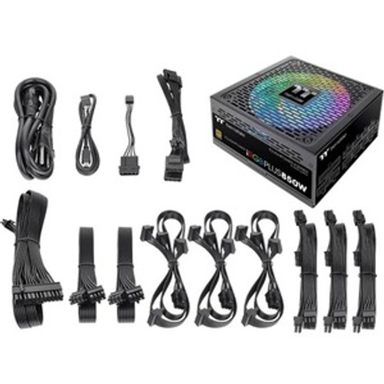 PS-TPI-0850F3FDGU-1 | Thermaltake Tech | Toughpower iRGB PLUS Gold TPI-850DH3FCG 850-Watts ATX12V/EPS12V 80 Plus Gold Power Supply