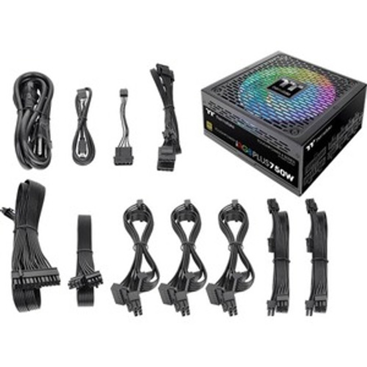 PS-TPI-0750F3FDGU-1 | Thermaltake Tech | Toughpower iRGB PLUS Gold TPI-750DH3FCG 750-Watts ATX12V/EPS12V 80 Plus Gold Power Supply